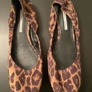 Vera Wang Lavender Label Brown and Black Animal Print Ballet Flats 9.5